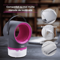 Lampă Xiaomi anti - țânțari UV LED USB – Capcană electrică insecte pentru dormitor și birou - Zanzar.ro