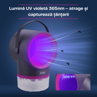 Lampă Xiaomi anti - țânțari UV LED USB – Capcană electrică insecte pentru dormitor și birou - Zanzar.ro